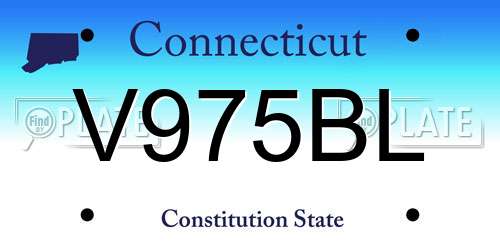 V975BL Connecticut License Plate
