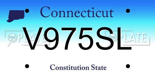 V975SL Connecticut License Plate