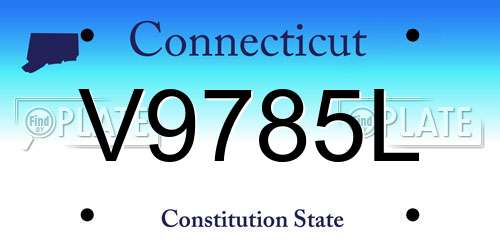 V9785L Connecticut License Plate