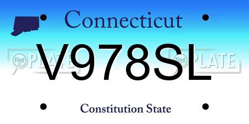 V978SL Connecticut License Plate