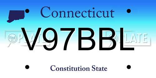 V97BBL Connecticut License Plate