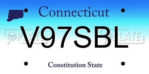 V97SBL Connecticut License Plate
