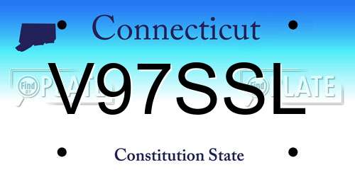 V97SSL Connecticut License Plate
