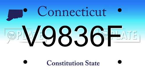 V9836F Connecticut License Plate