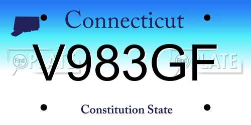 V983GF Connecticut License Plate