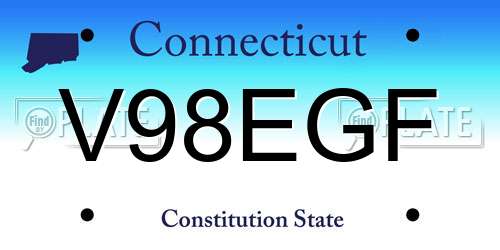 V98EGF Connecticut License Plate