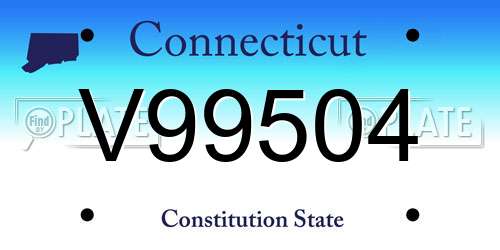 V99504 Connecticut License Plate