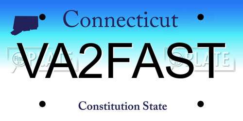 VA2FAST Connecticut License Plate