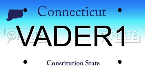 VADER1 Connecticut License Plate