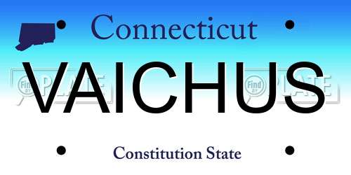 VAICHUS Connecticut License Plate