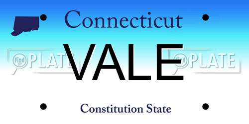 VALE Connecticut License Plate