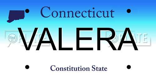 VALERA Connecticut License Plate