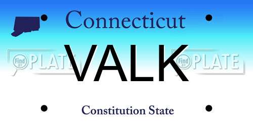 VALK Connecticut License Plate