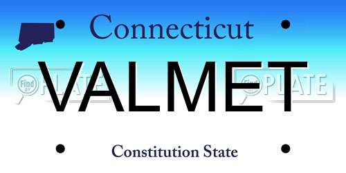VALMET Connecticut License Plate