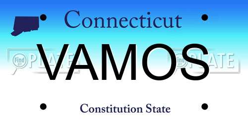 VAMOS Connecticut License Plate