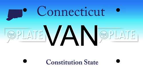VAN Connecticut License Plate