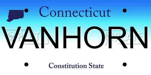 VANHORN Connecticut License Plate