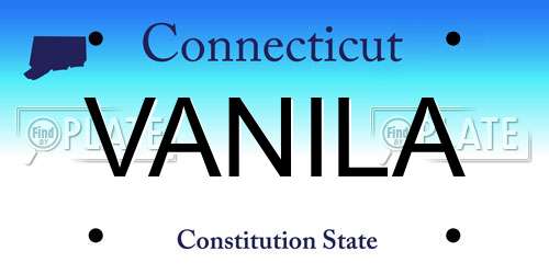 VANILA Connecticut License Plate