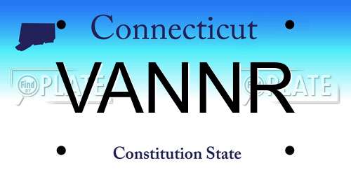 VANNR Connecticut License Plate