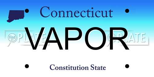 VAPOR Connecticut License Plate
