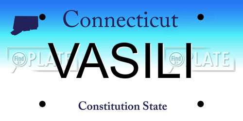 VASILI Connecticut License Plate