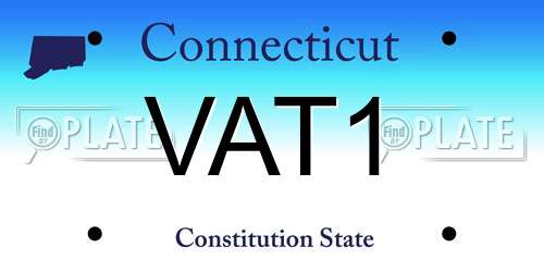 VAT1 Connecticut License Plate