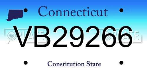 VB29266 Connecticut License Plate