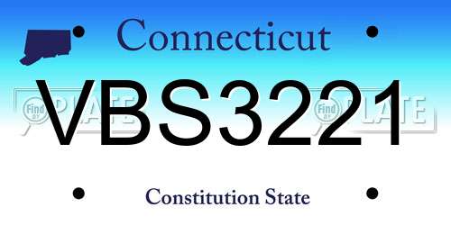 VBS3221 Connecticut License Plate
