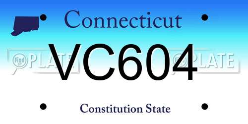 VC604 Connecticut License Plate