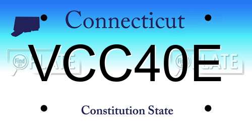 VCC40E Connecticut License Plate