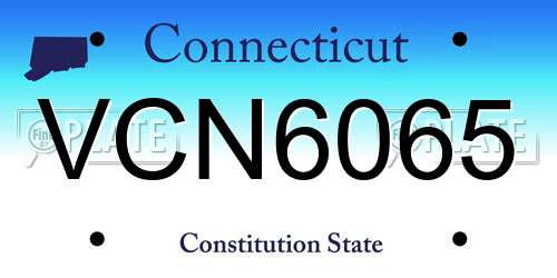 VCN6065 Connecticut License Plate