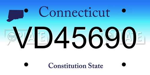 VD45690 Connecticut License Plate