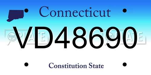 VD48690 Connecticut License Plate