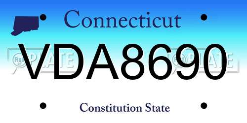 VDA8690 Connecticut License Plate