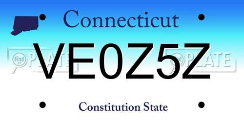 VE0Z5Z Connecticut License Plate