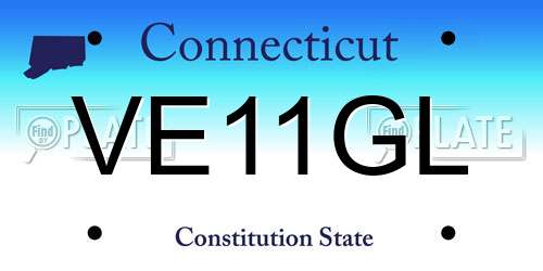 VE11GL Connecticut License Plate