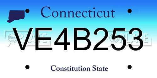 VE4B253 Connecticut License Plate