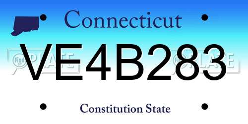 VE4B283 Connecticut License Plate