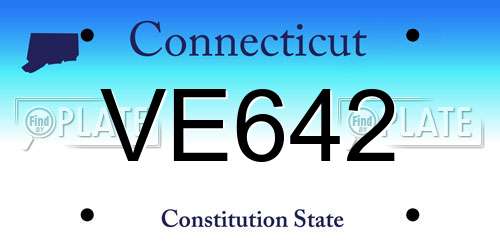 VE642 Connecticut License Plate