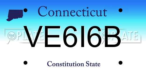 VE6I6B Connecticut License Plate