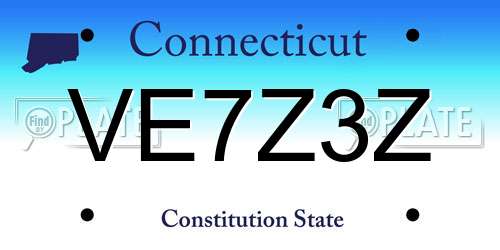 VE7Z3Z Connecticut License Plate