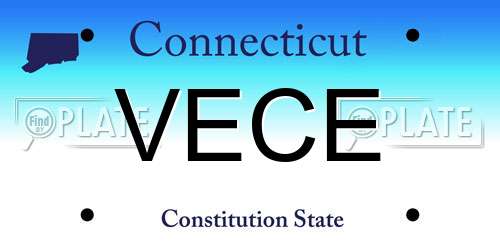 VECE Connecticut License Plate