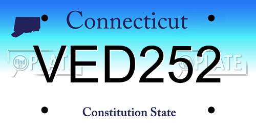 VED252 Connecticut License Plate