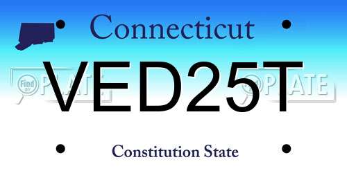 VED25T Connecticut License Plate