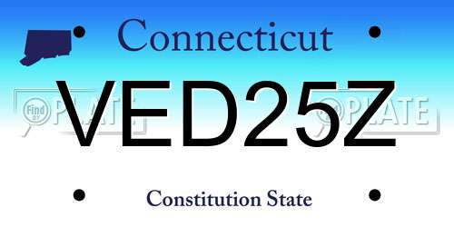 VED25Z Connecticut License Plate