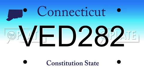 VED282 Connecticut License Plate