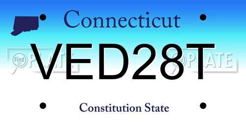 VED28T Connecticut License Plate