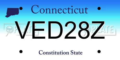 VED28Z Connecticut License Plate