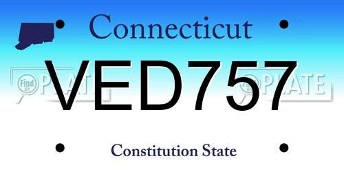 VED757 Connecticut License Plate