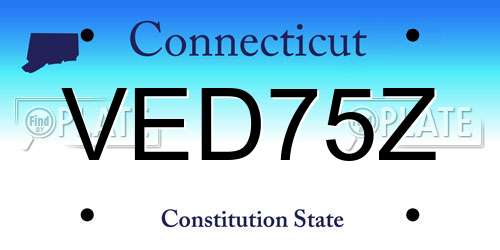 VED75Z Connecticut License Plate